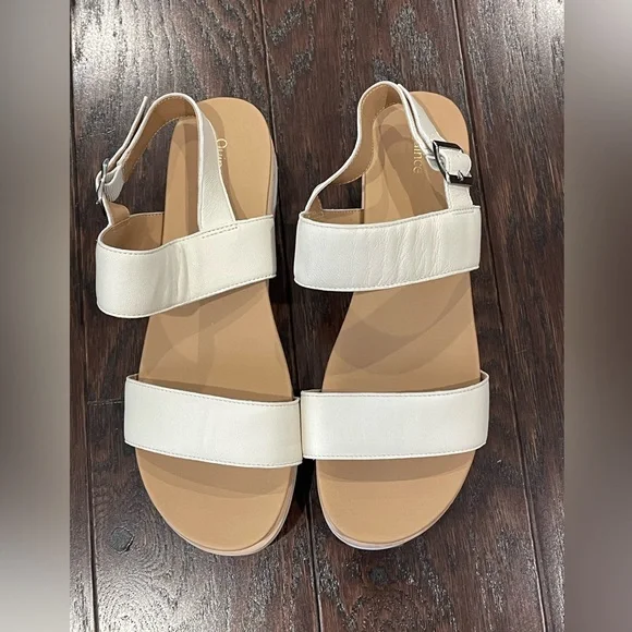 Quince Women Italian Leather Platform Sandal Bone Shoes 9 NEW - Picture 8 of 9